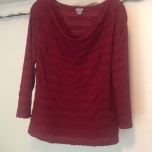 Laura Scott 3/4 sleeve cowl neck shirt
Size L